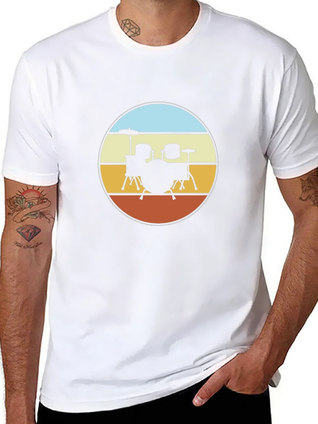 Retro Drum Set T-Shirt - Black product image 2
