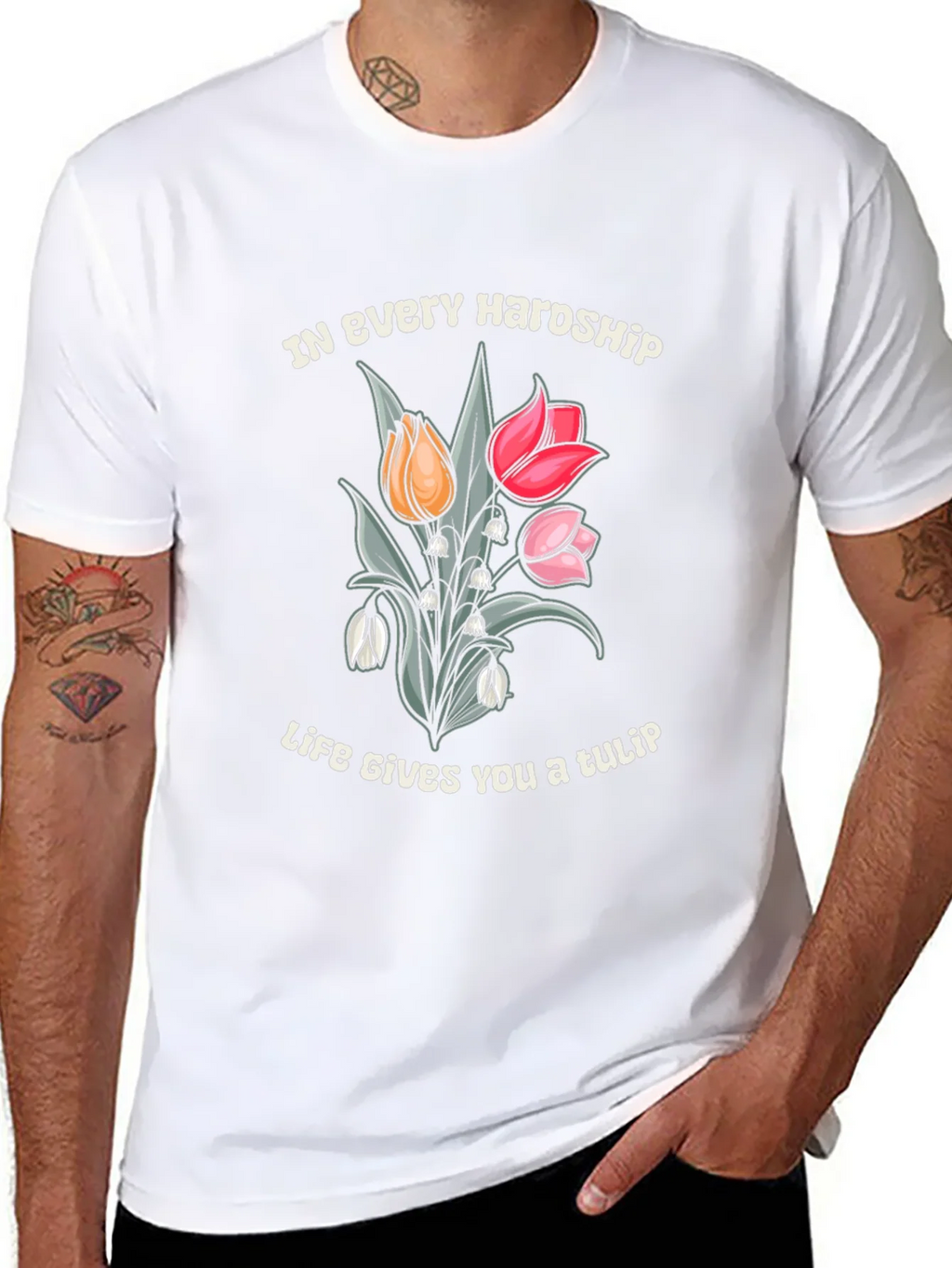 In Every Hardship Life Gives You a Tulip T-Shirt product image 7