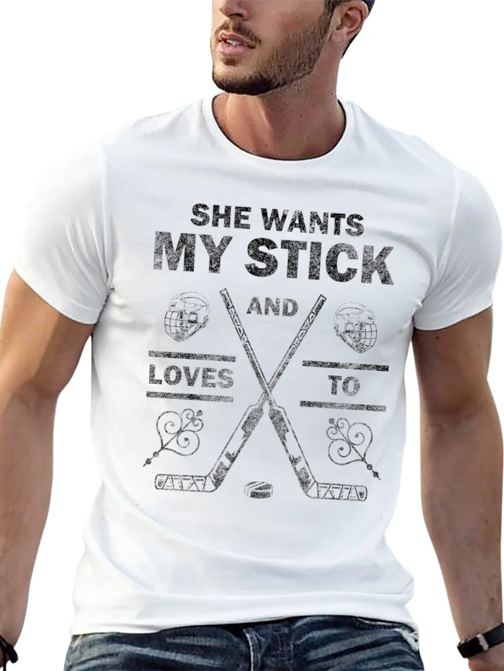 She Wants My Stick Hockey T-Shirt product image 12