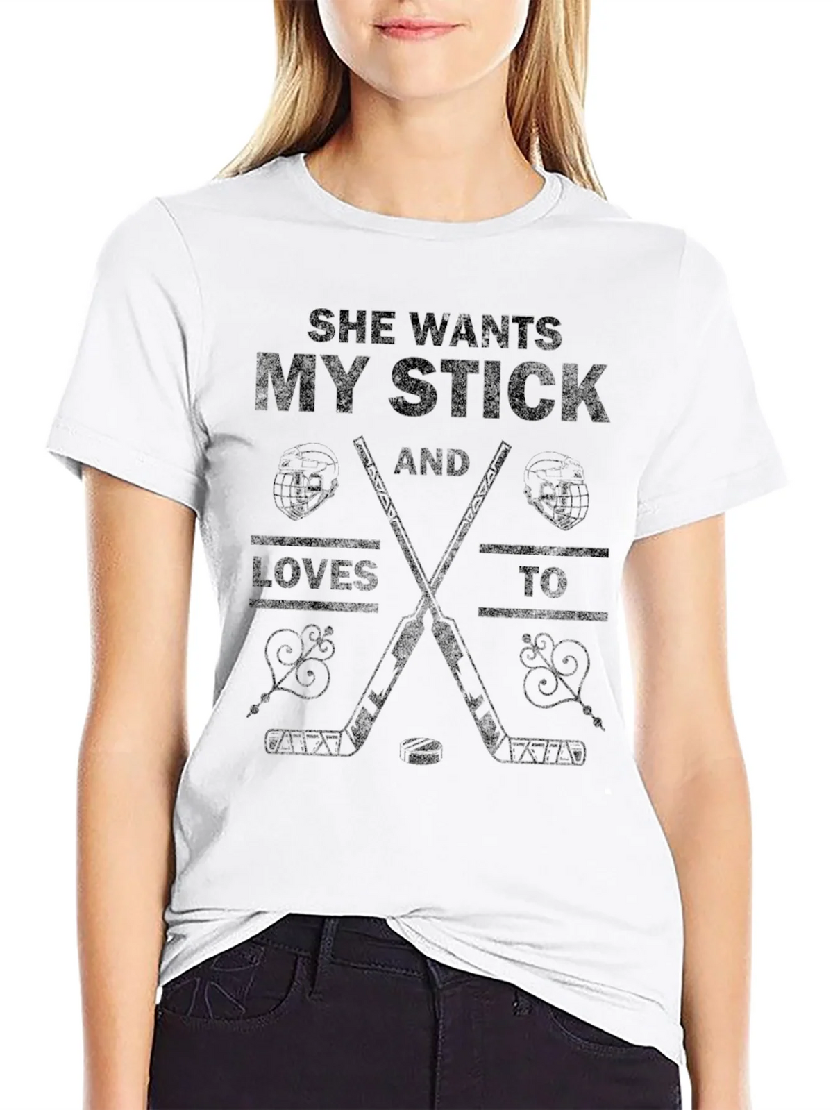 She Wants My Stick Hockey T-Shirt product image 8