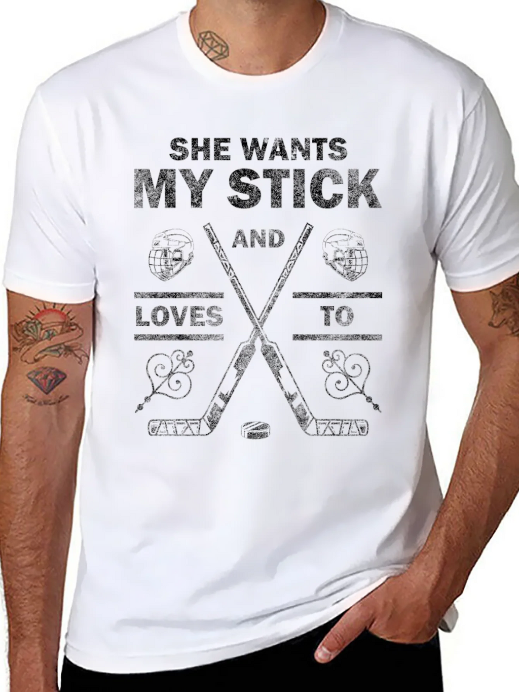 She Wants My Stick Hockey T-Shirt product image 7