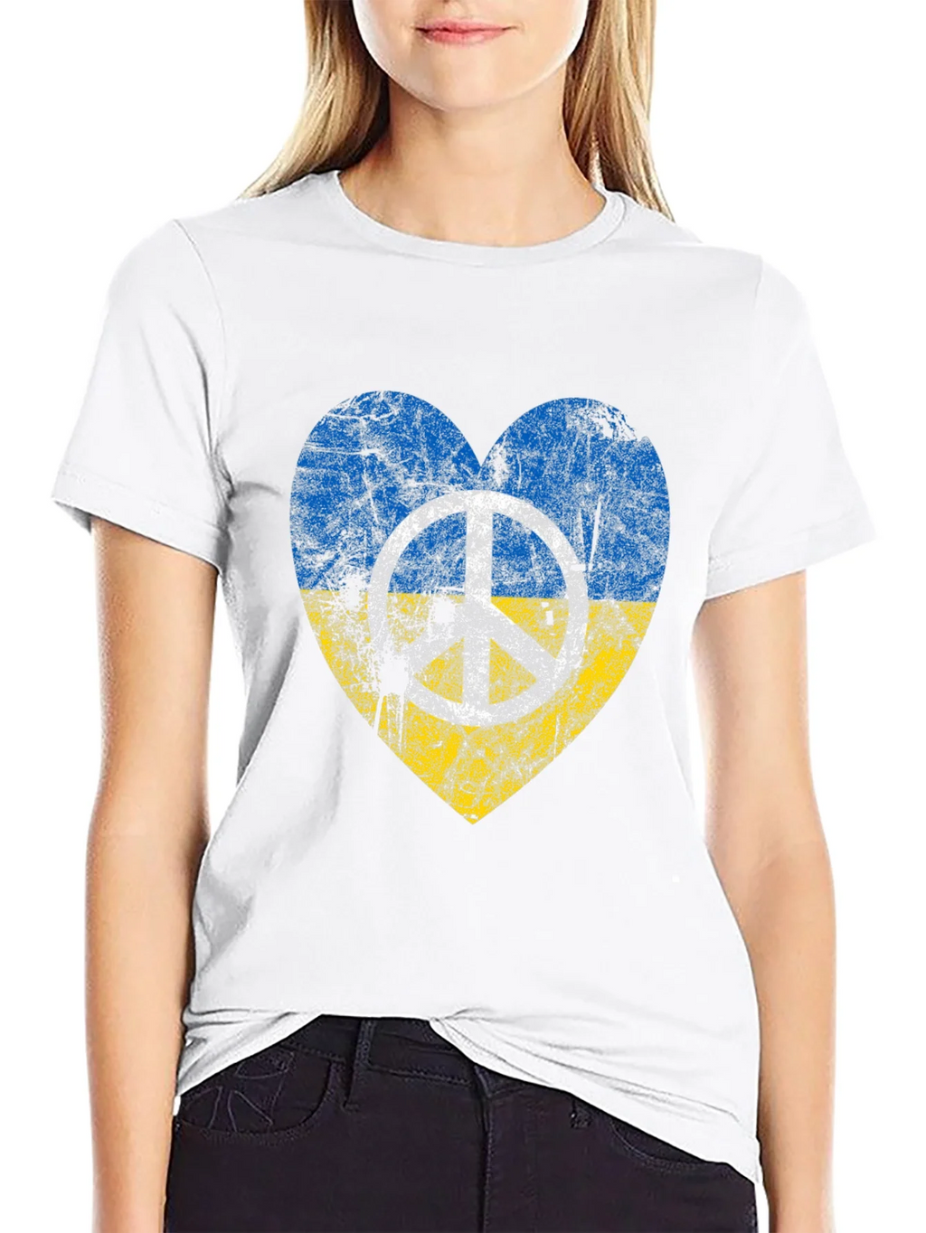 Ukraine Peace Heart T-Shirt - Stand for product image 6