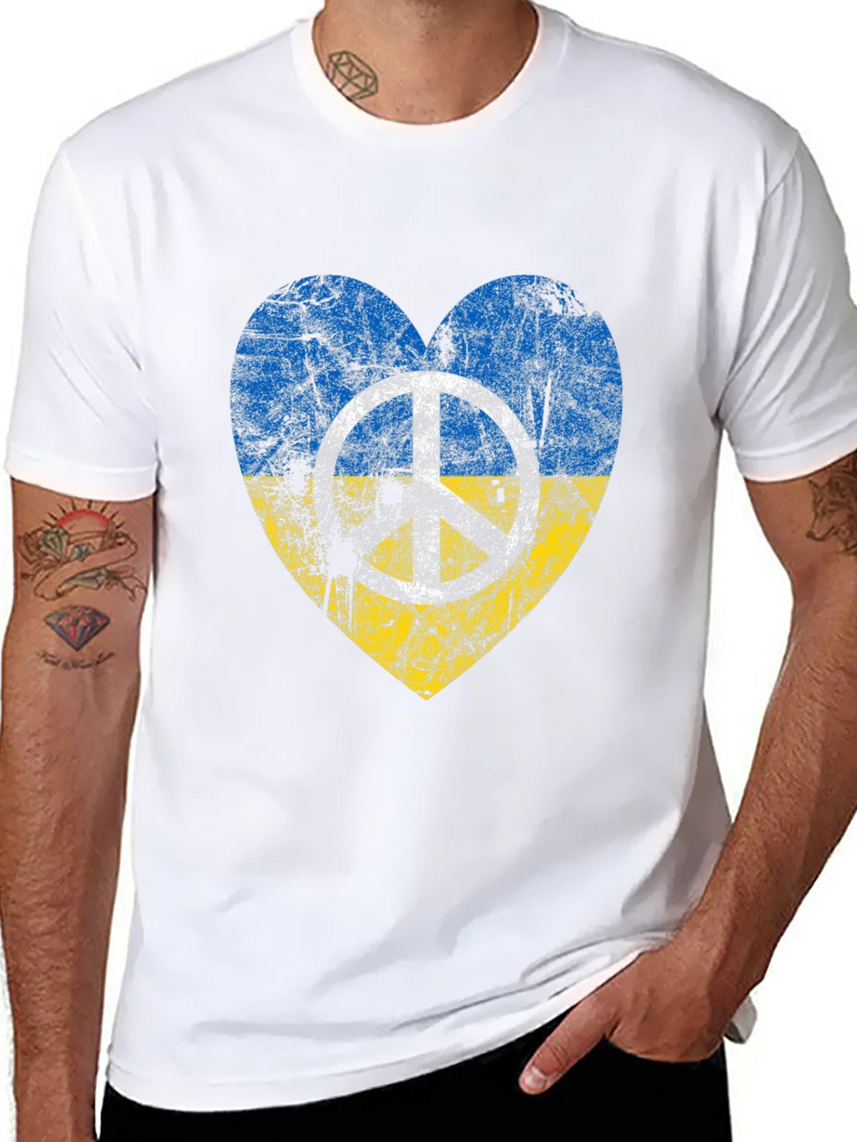 Ukraine Peace Heart T-Shirt - Stand for product image 5
