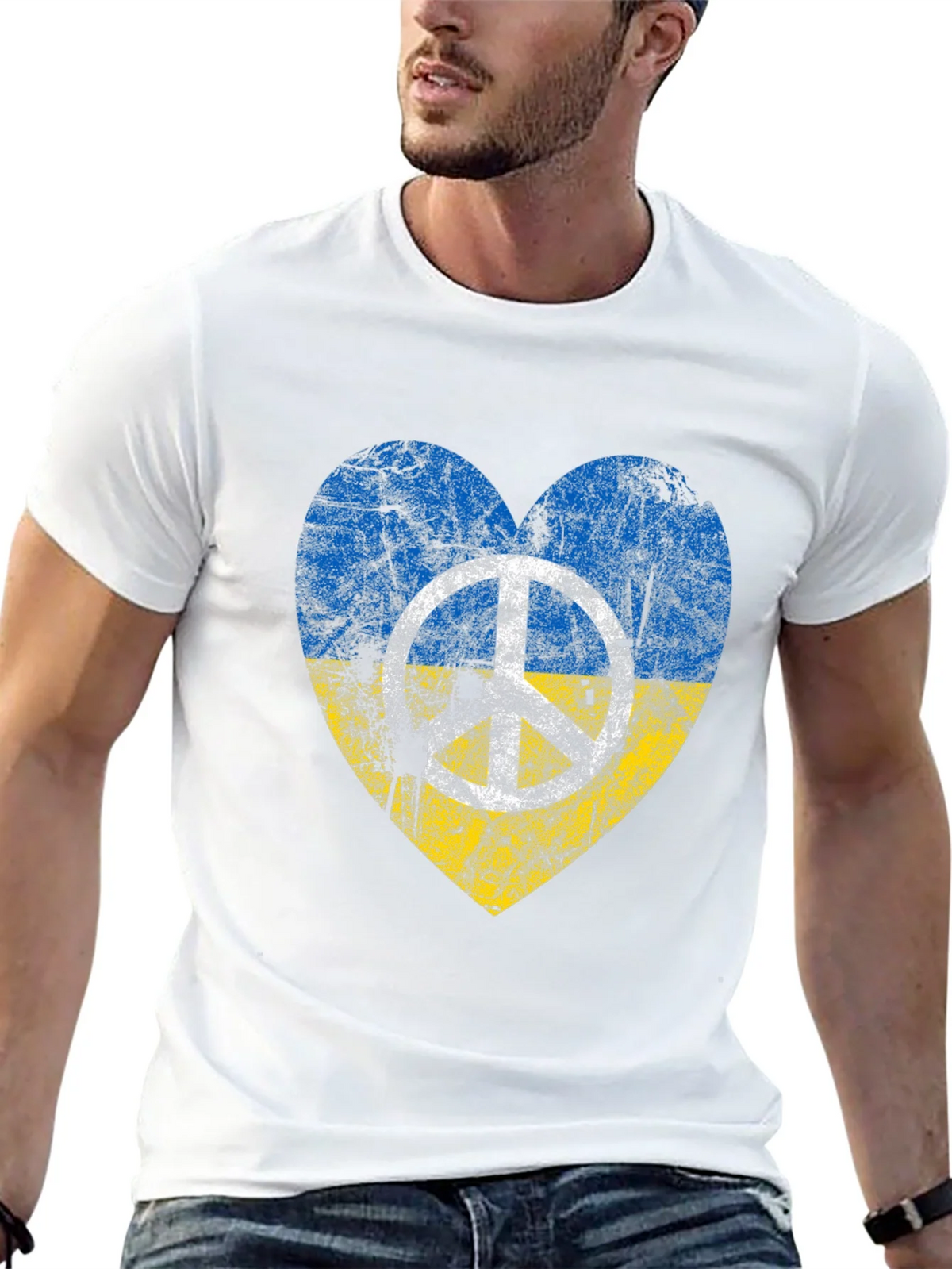 Ukraine Peace Heart T-Shirt - Stand for product image 10