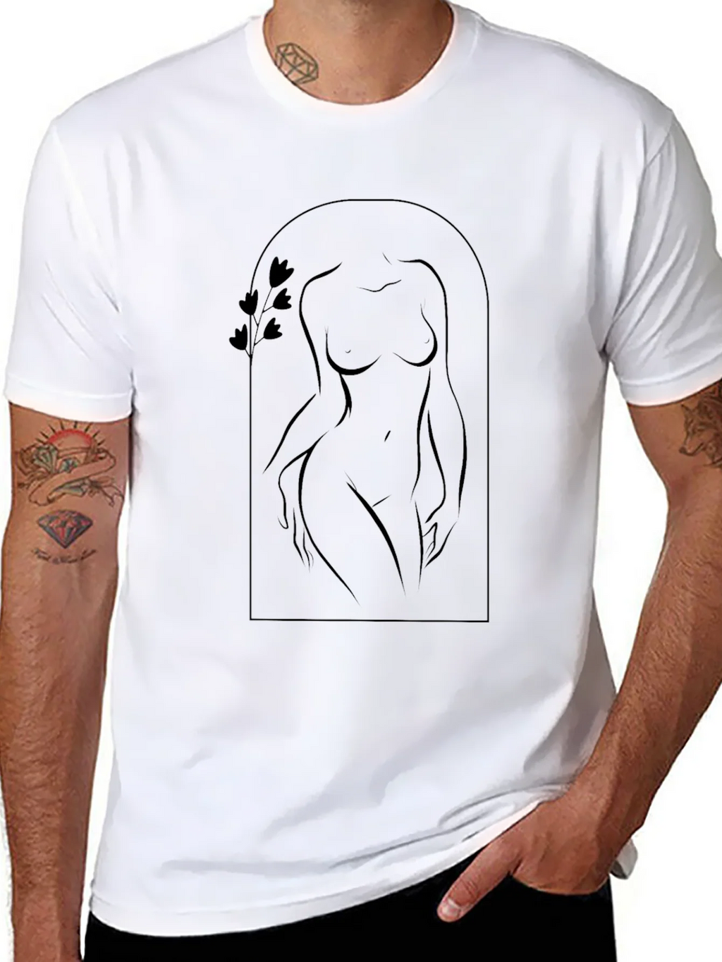Minimalist Silhouette Black T-Shirt product image 7