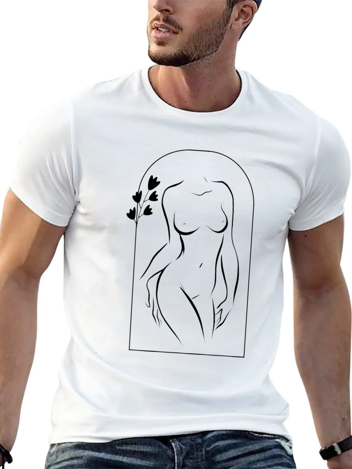 Minimalist Silhouette Black T-Shirt product image 12
