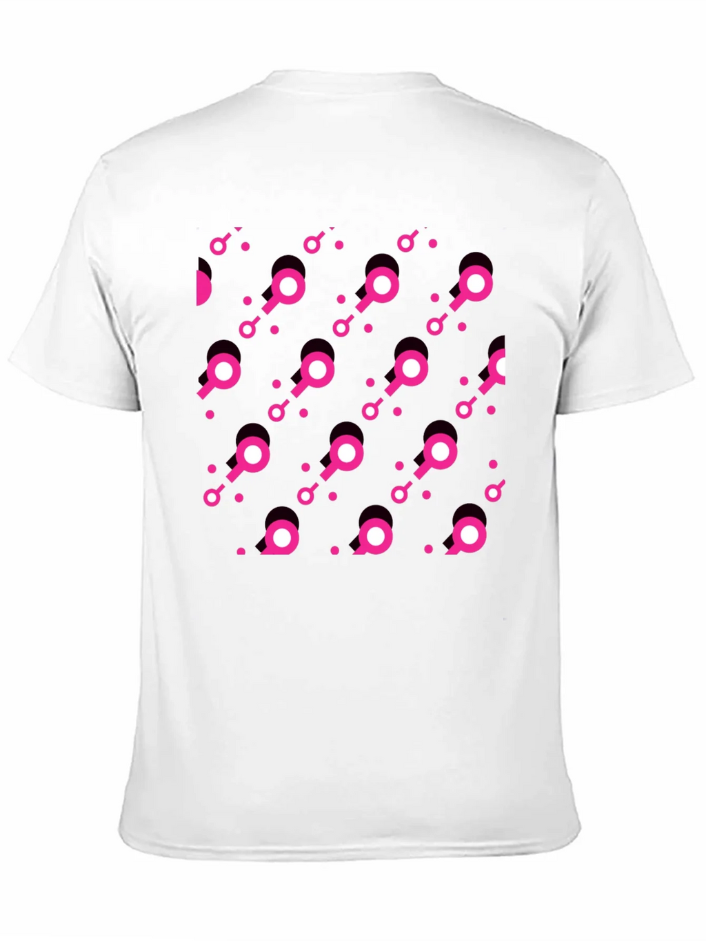 Modern Pink Pattern Black T-Shirt product image 10