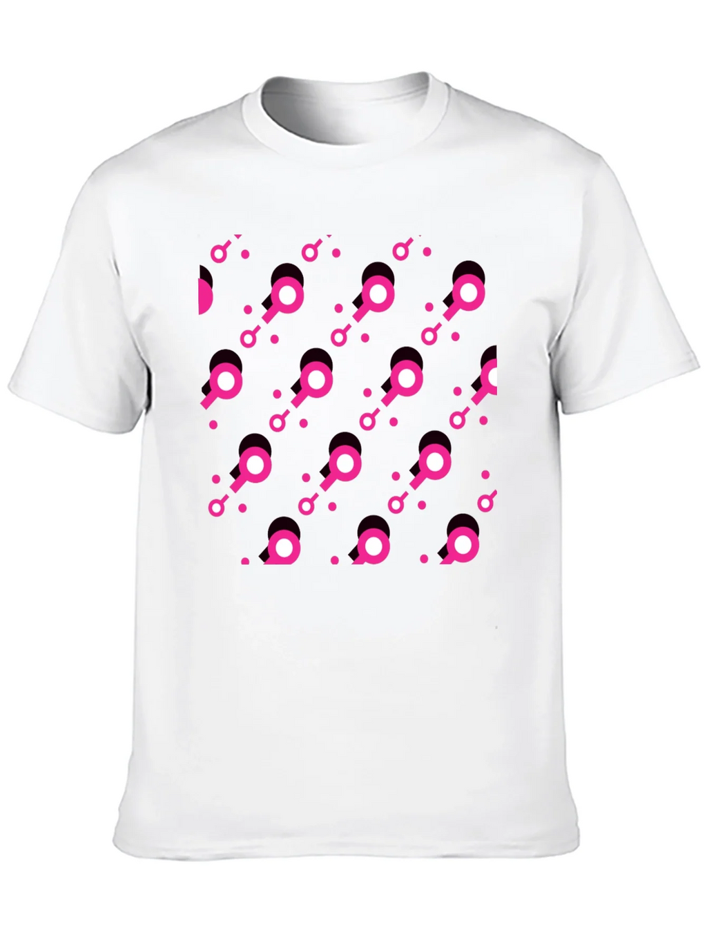 Modern Pink Pattern Black T-Shirt product image 9