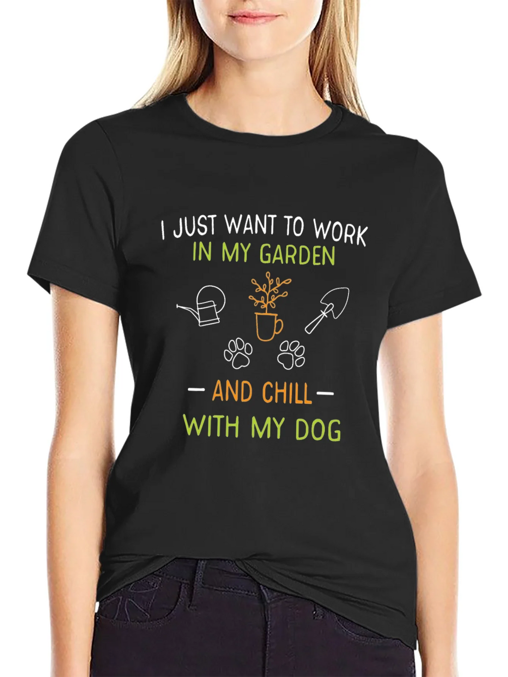Gardening & Dog Lover T-Shirt: Work in my Garden & Chill product image 2