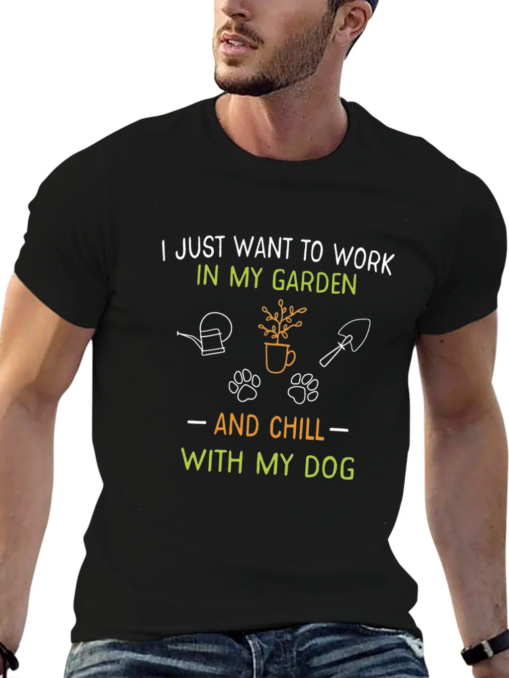 Gardening & Dog Lover T-Shirt: Work in my Garden & Chill product image 5