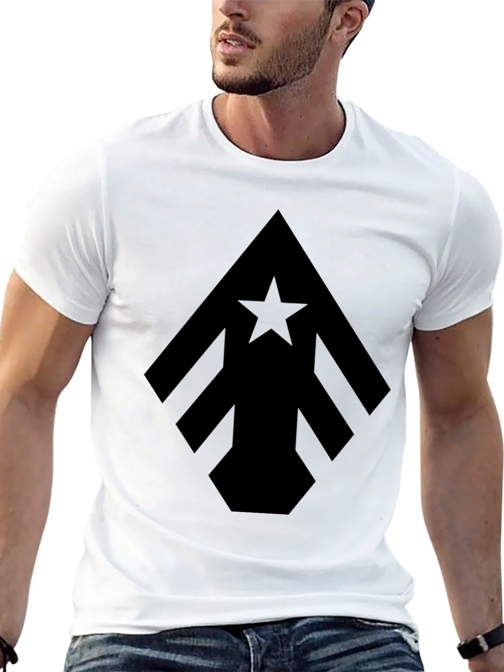 Geometric Star Arrow Black T-Shirt product image 12
