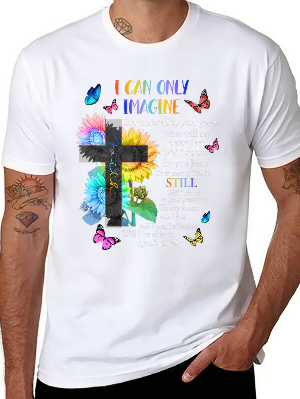 I Can Only Imagine Floral Cross Graphic T-Shirt product image 5