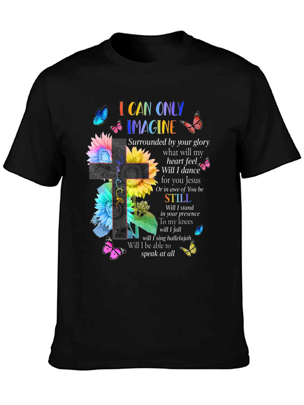 I Can Only Imagine Floral Cross Graphic T-Shirt product image 2