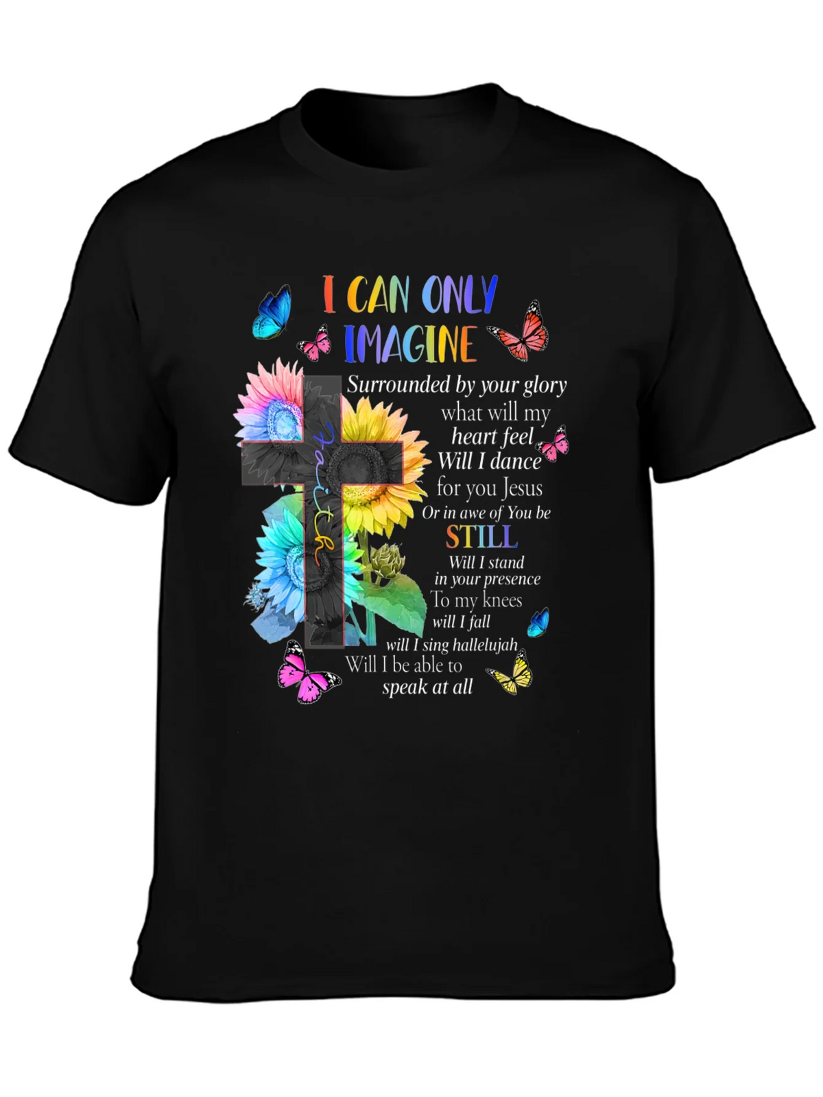 I Can Only Imagine Floral Cross Graphic T-Shirt product image 2
