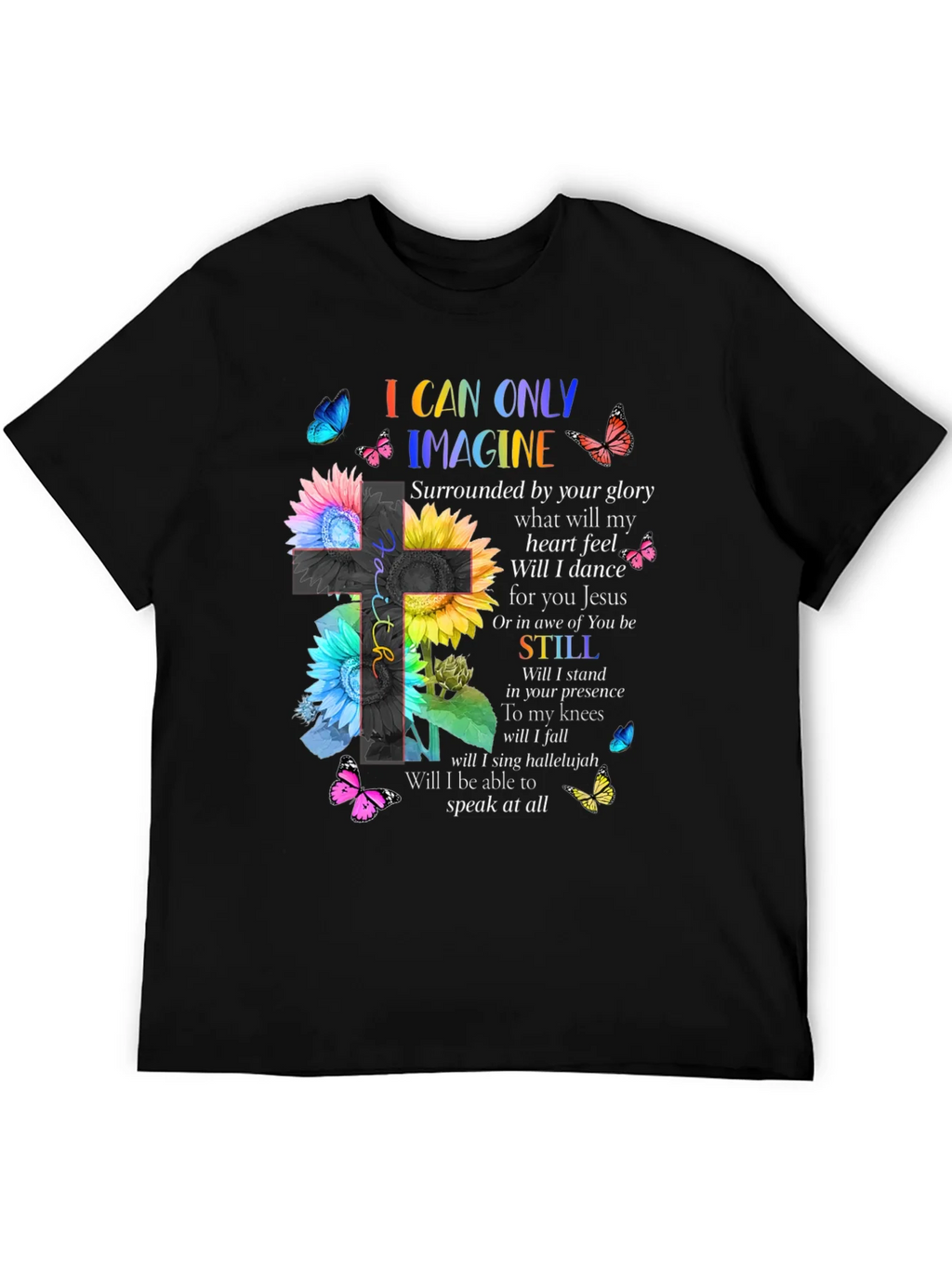 I Can Only Imagine Floral Cross Graphic T-Shirt product image 3
