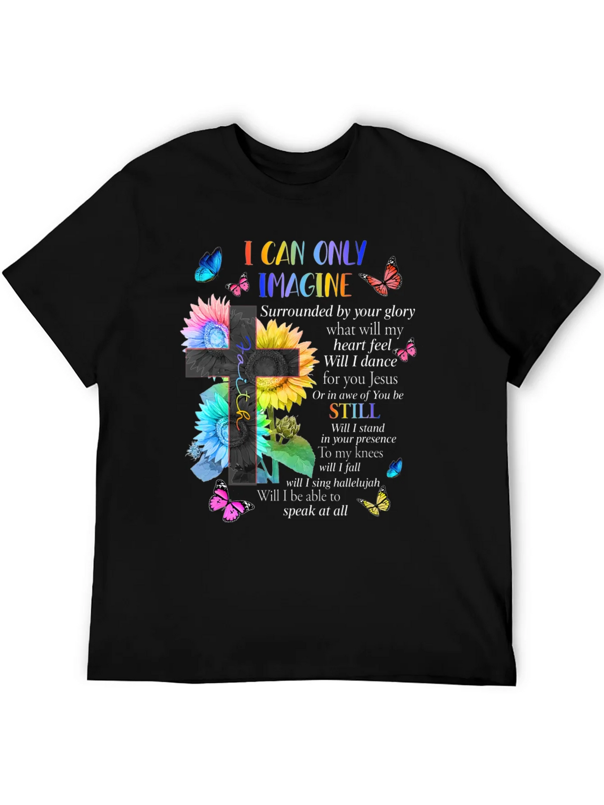 I Can Only Imagine Floral Cross Graphic T-Shirt product image 3