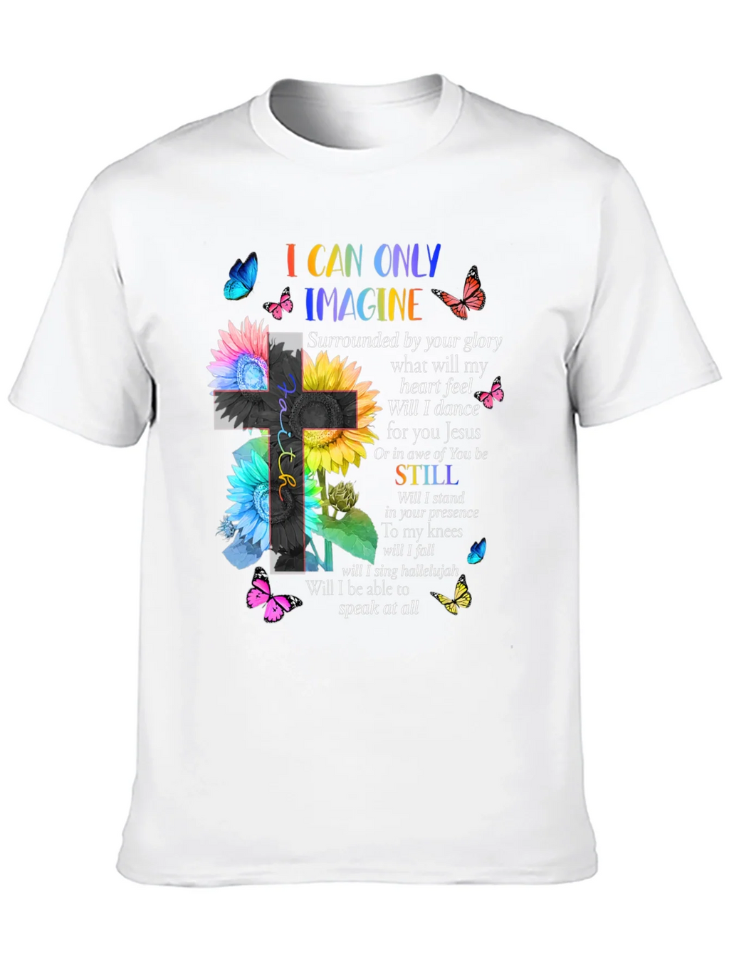 I Can Only Imagine Floral Cross Graphic T-Shirt product image 7