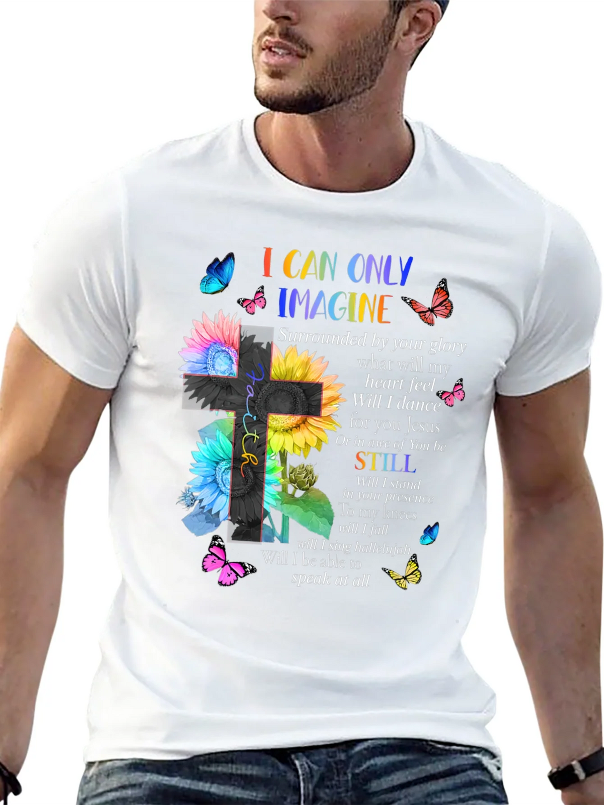 I Can Only Imagine Floral Cross Graphic T-Shirt product image 10