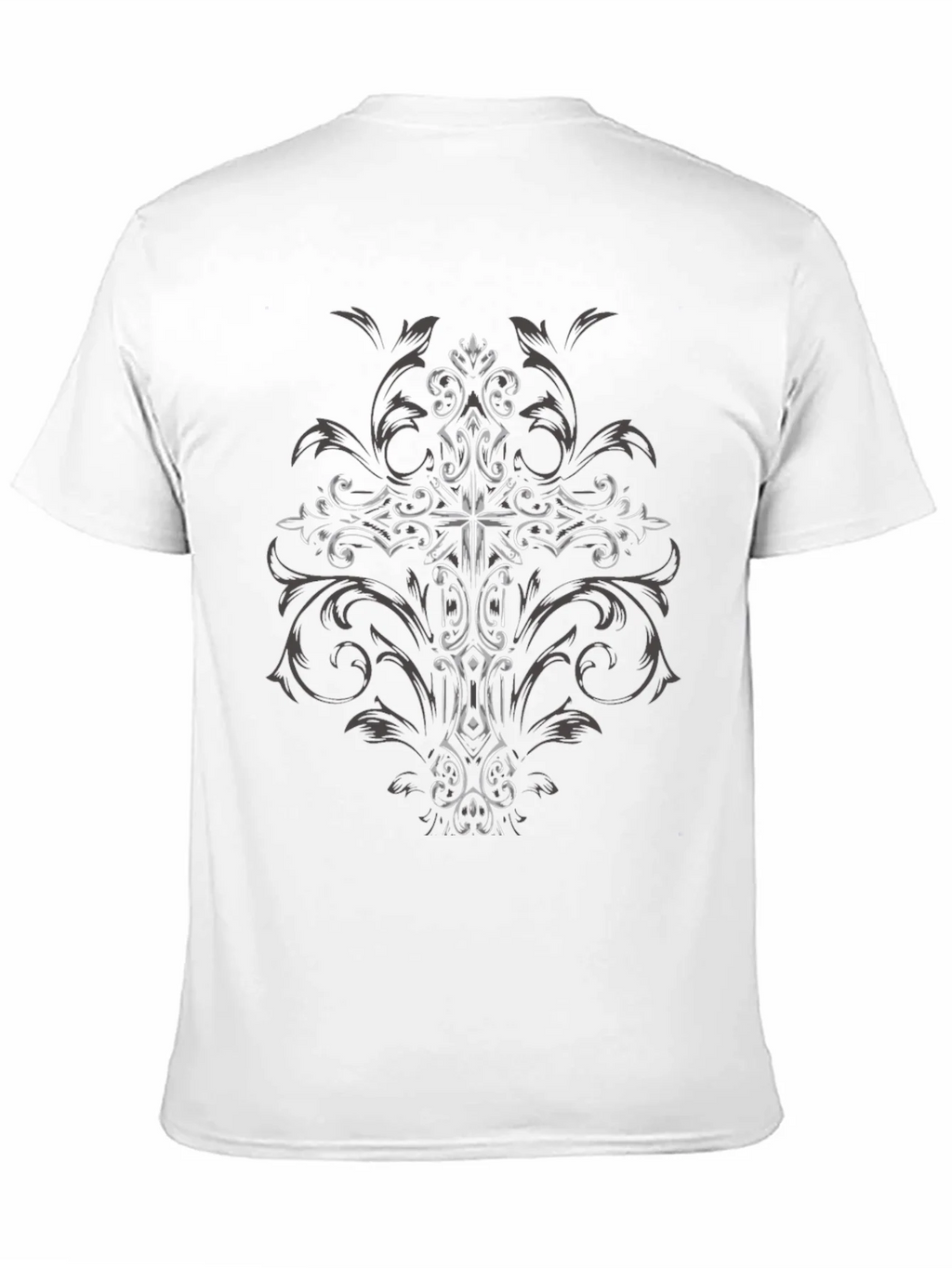 Ornate Cross Graphic Black T-Shirt product image 9