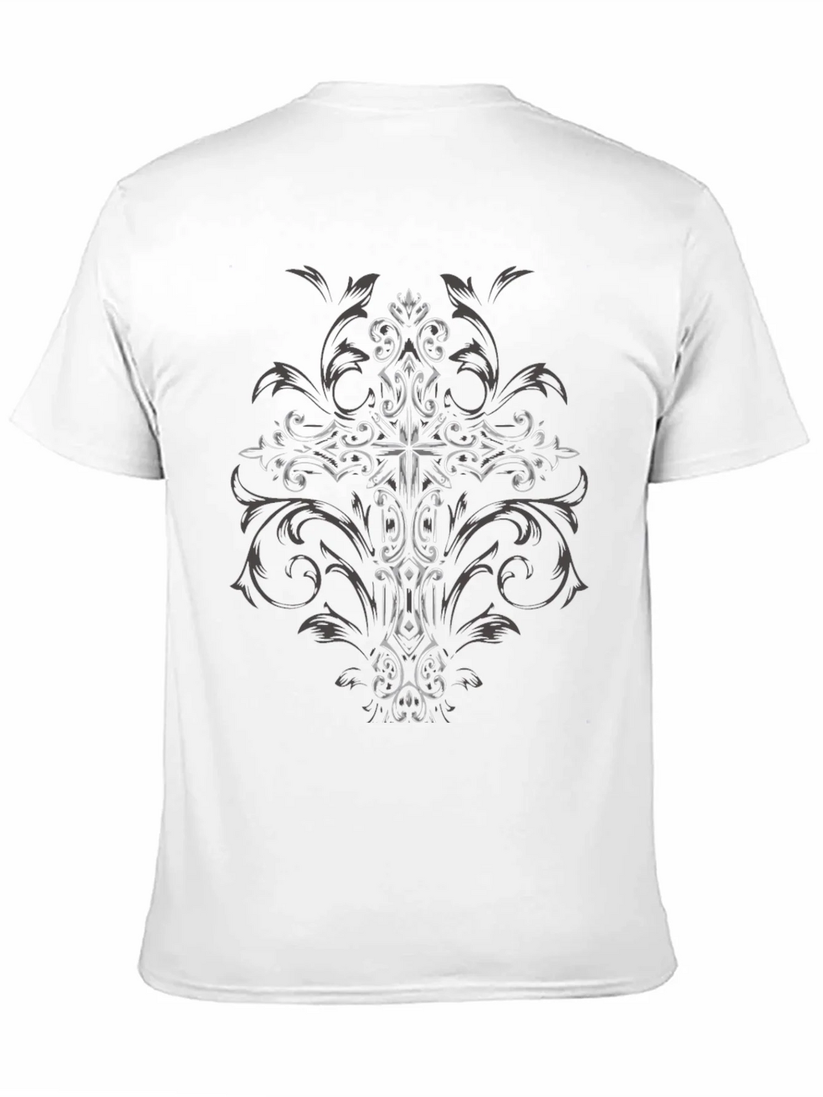 Ornate Cross Graphic Black T-Shirt product image 9
