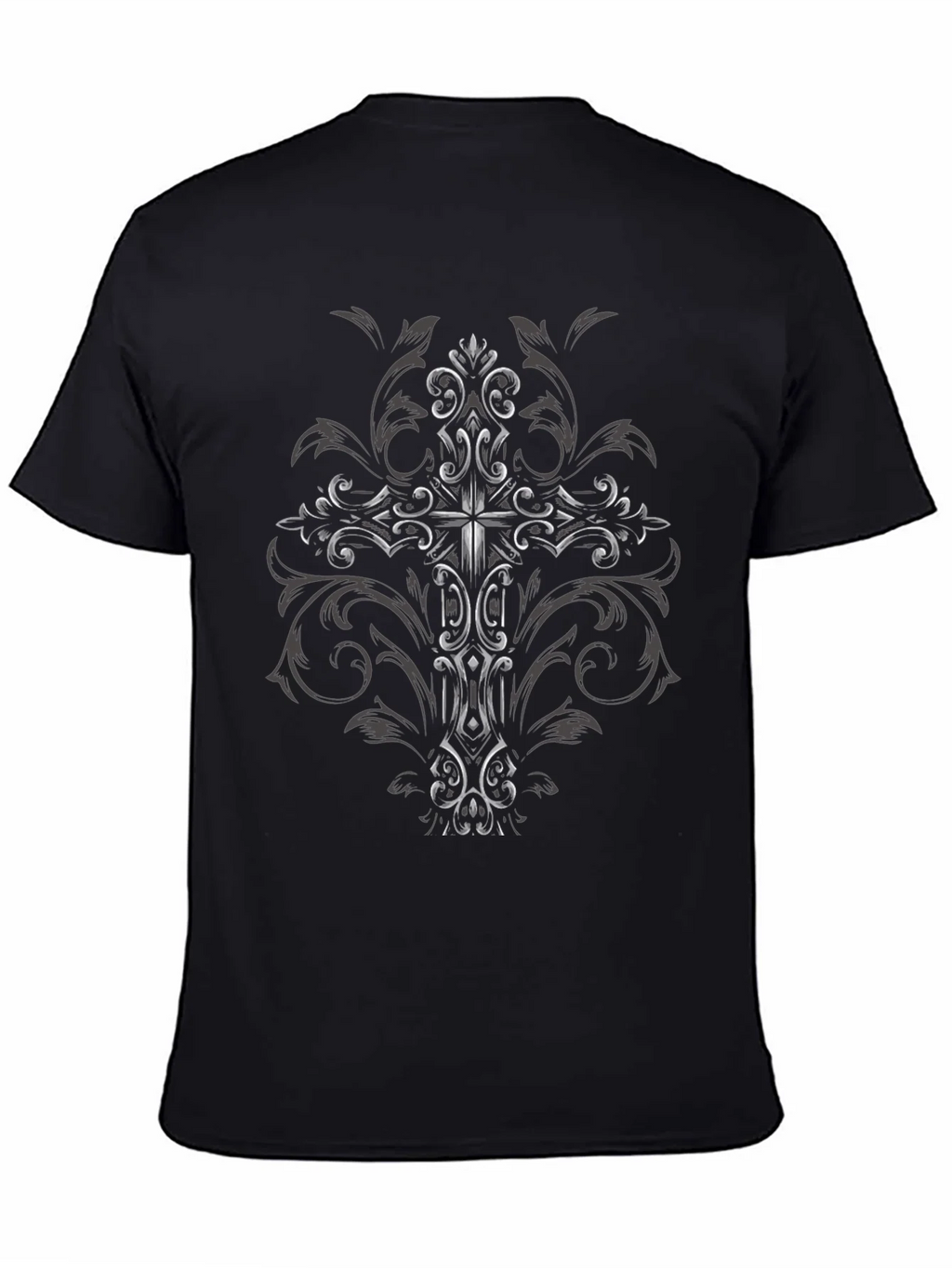 Ornate Cross Graphic Black T-Shirt product image 4