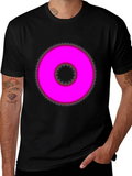Pink Ring Graphic Black T-Shirt