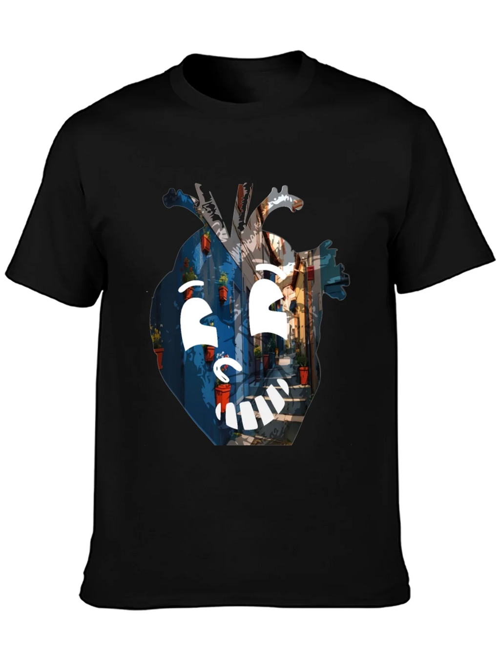 Artistic Heart Graphic Black T-Shirt product image 3