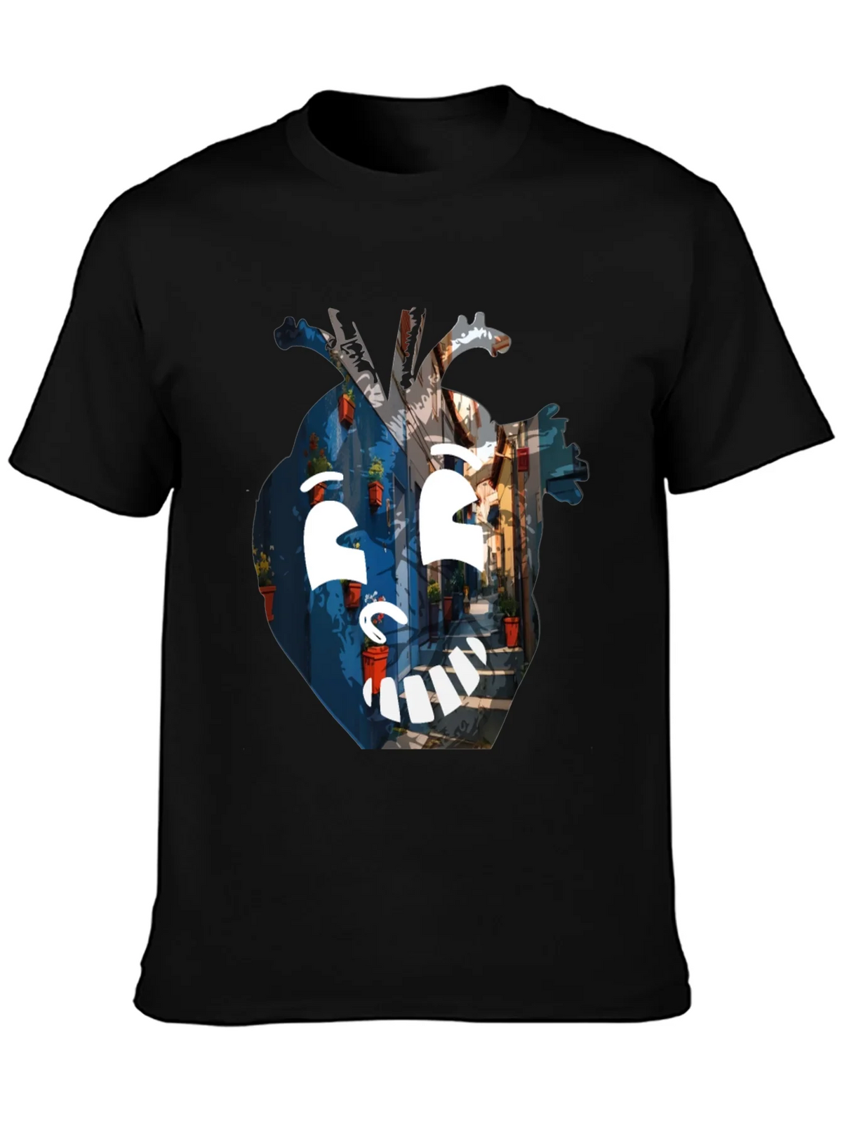 Artistic Heart Graphic Black T-Shirt product image 3