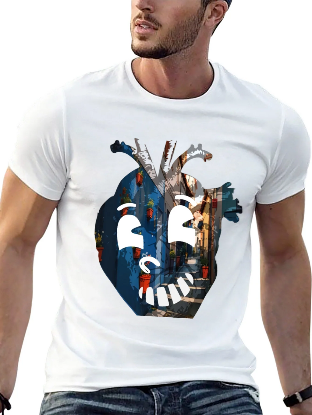 Artistic Heart Graphic Black T-Shirt product image 10