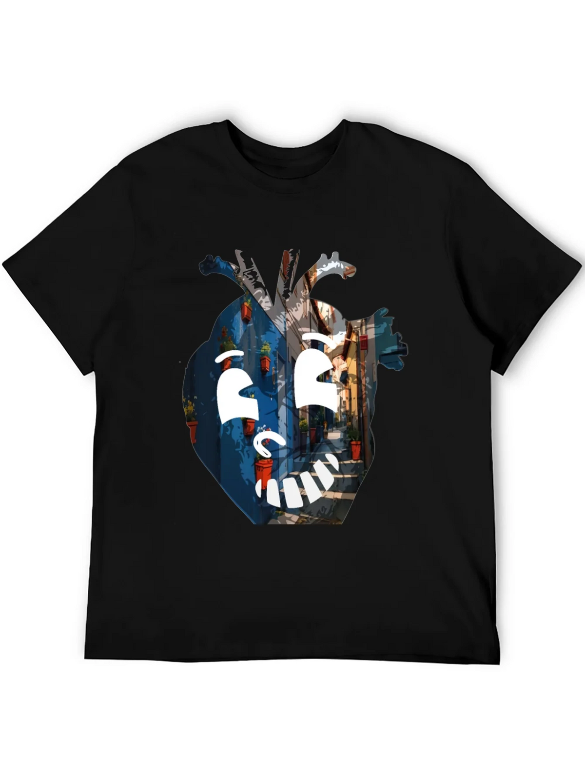 Artistic Heart Graphic Black T-Shirt product image 5