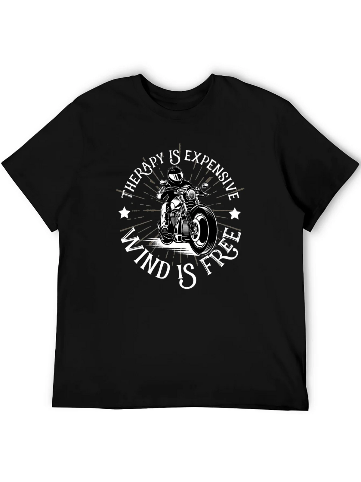 Therapy is Expensive Wind is Free Black T-Shirt product image 4