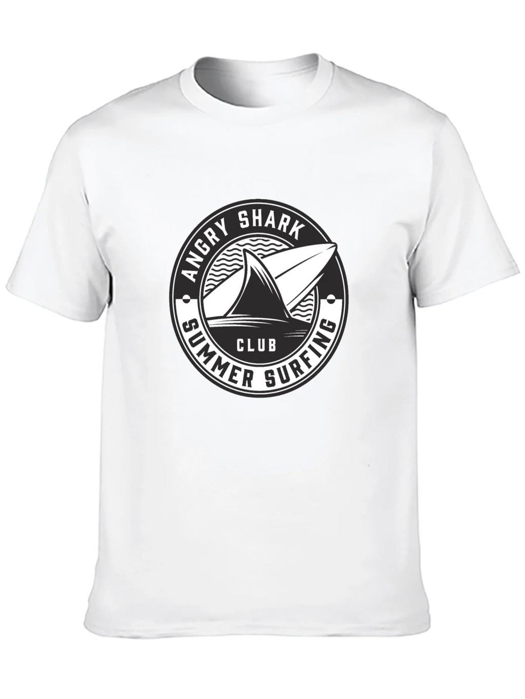 Angry Shark Summer Surfing Club Black T-Shirt product image 8