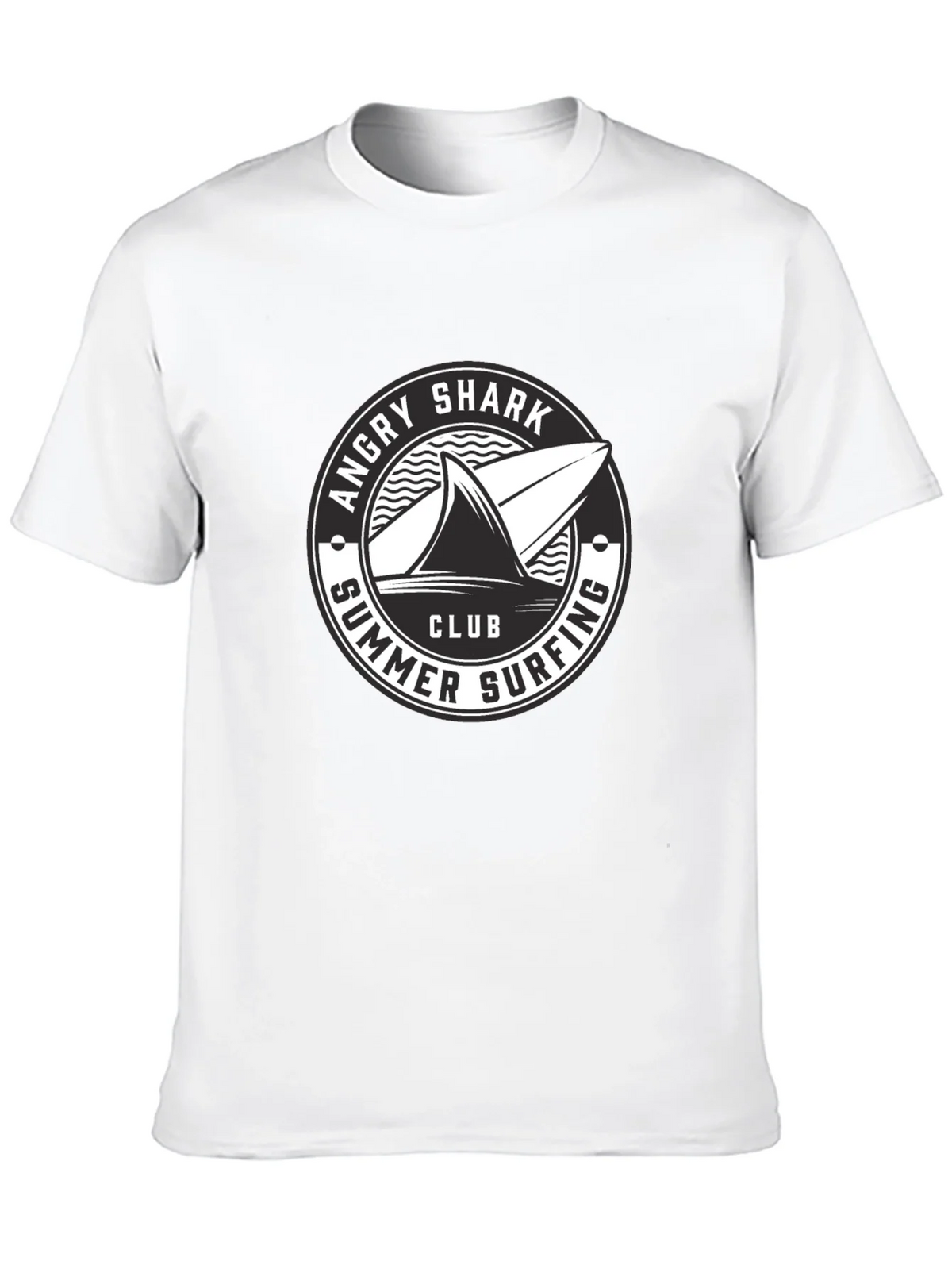 Angry Shark Summer Surfing Club Black T-Shirt product image 8