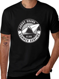Angry Shark Summer Surfing Club Black T-Shirt product image 1