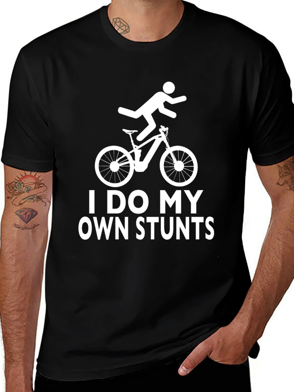 I Do My Own Stunts Funny T-Shirt Mountain Bike product image 1