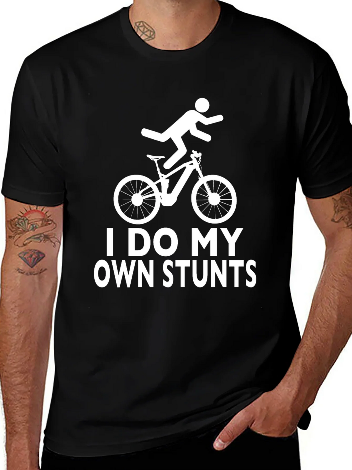 I Do My Own Stunts Funny T-Shirt Mountain Bike product image 1
