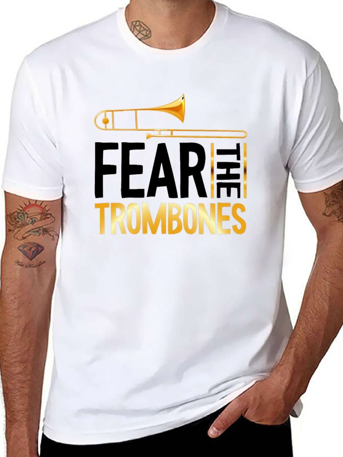 Fear the Trombones Black Graphic Tee product image 7