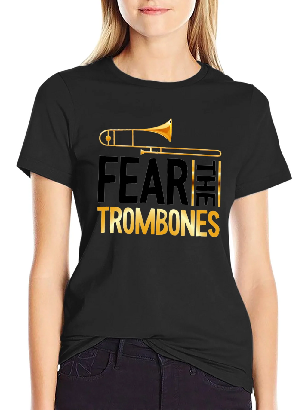 Fear the Trombones Black Graphic Tee product image 2