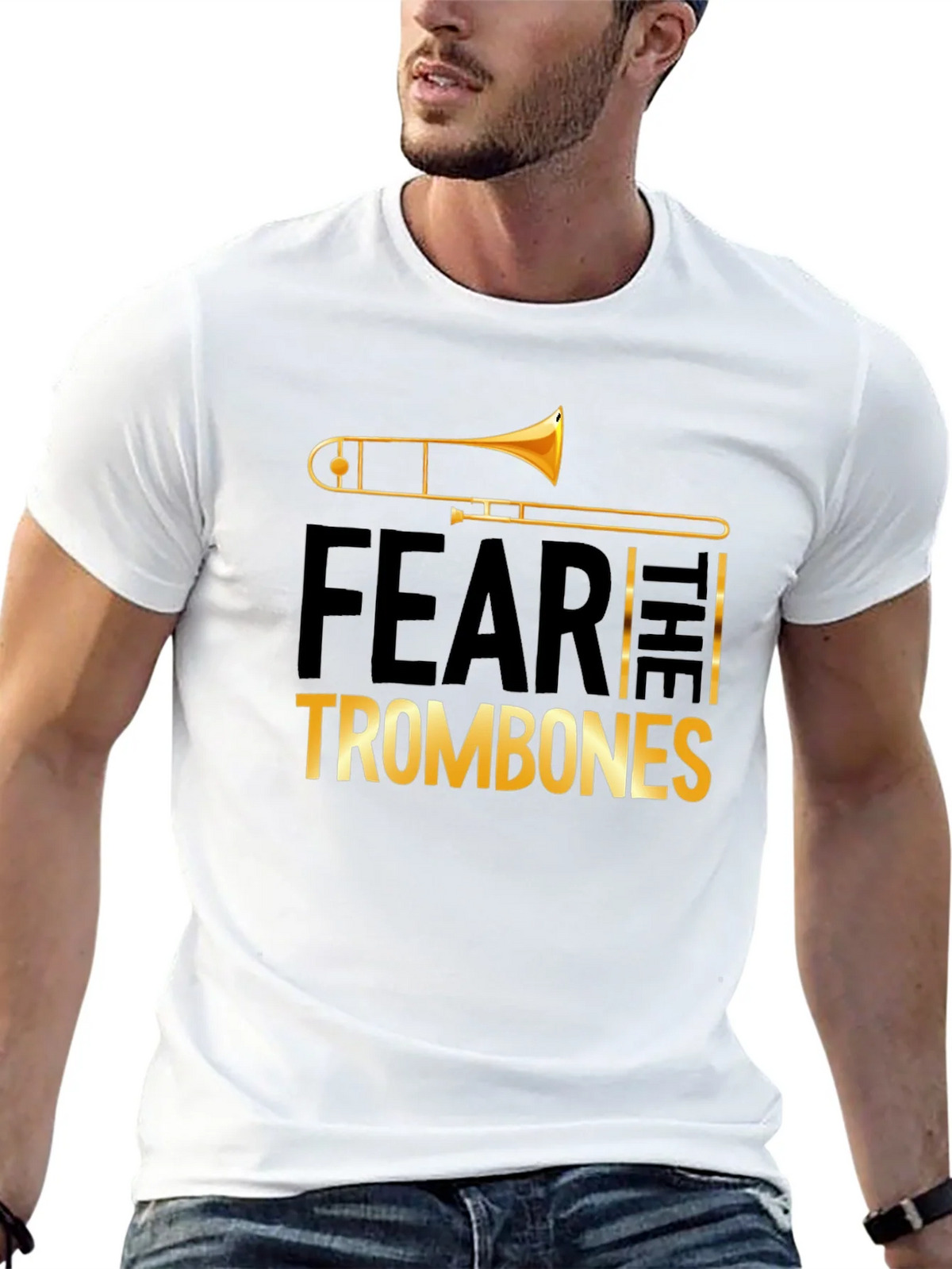 Fear the Trombones Black Graphic Tee product image 12