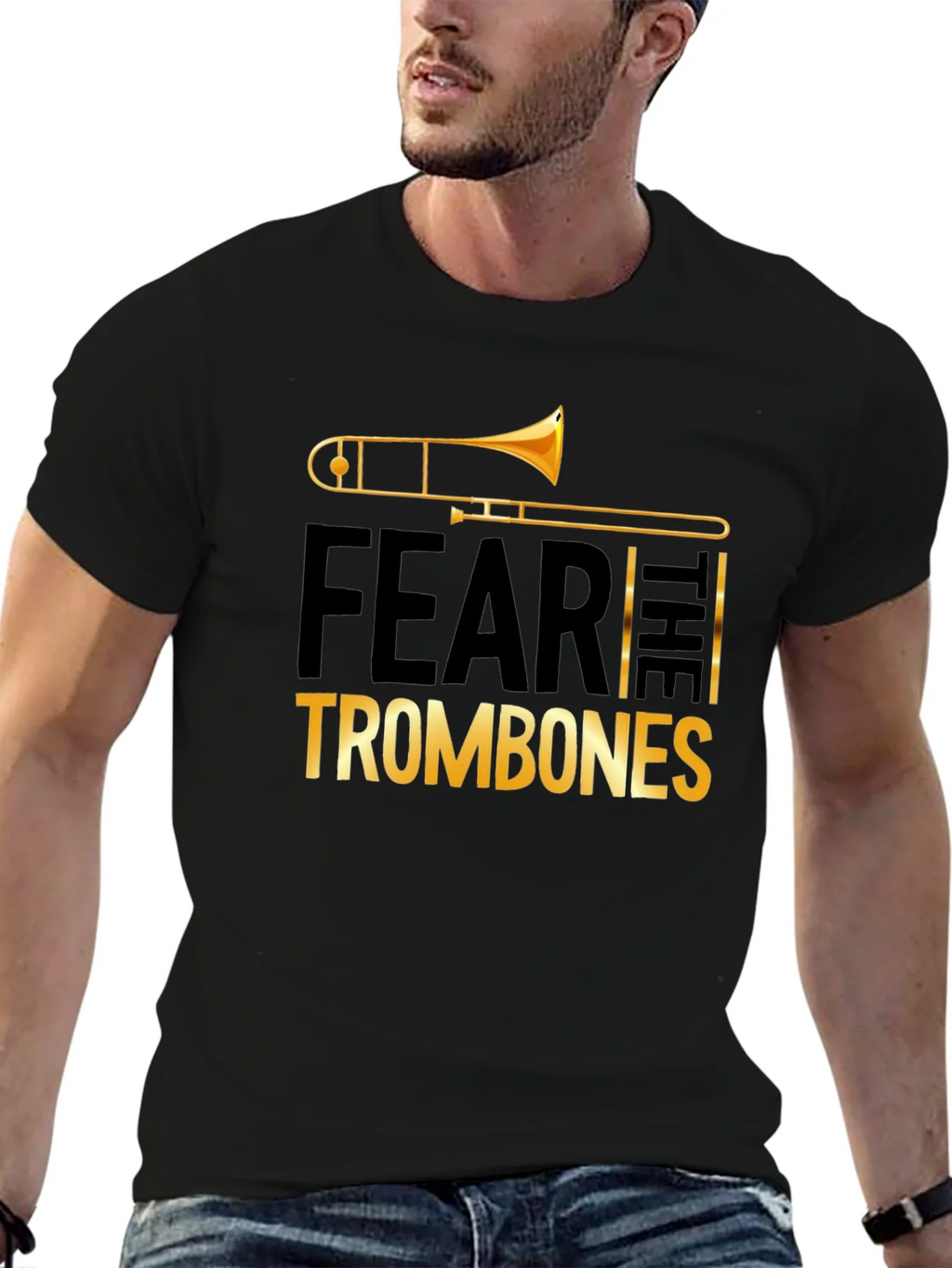 Fear the Trombones Black Graphic Tee product image 6