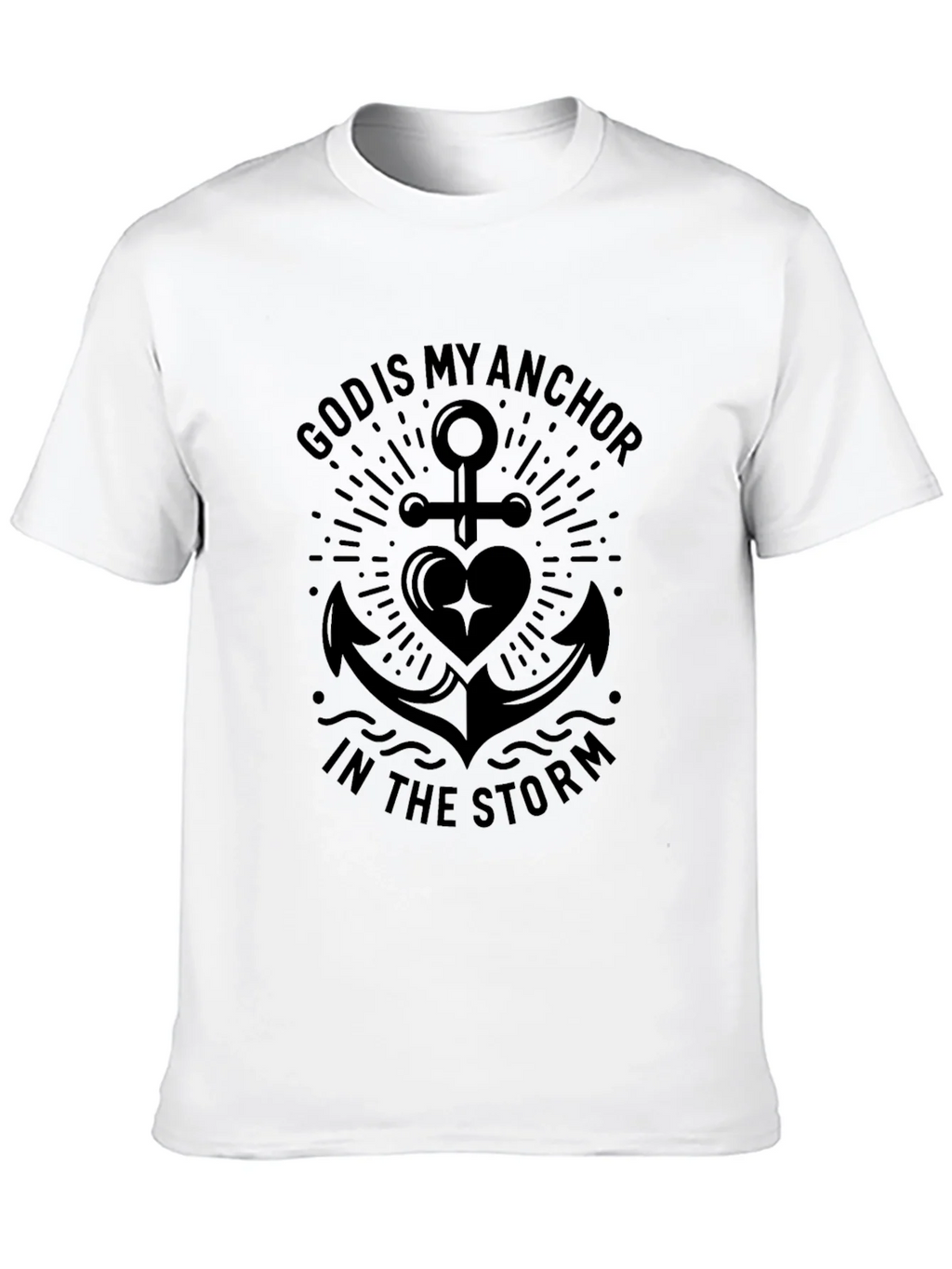God Is My Anchor in the Storm Black T-Shirt product image 9