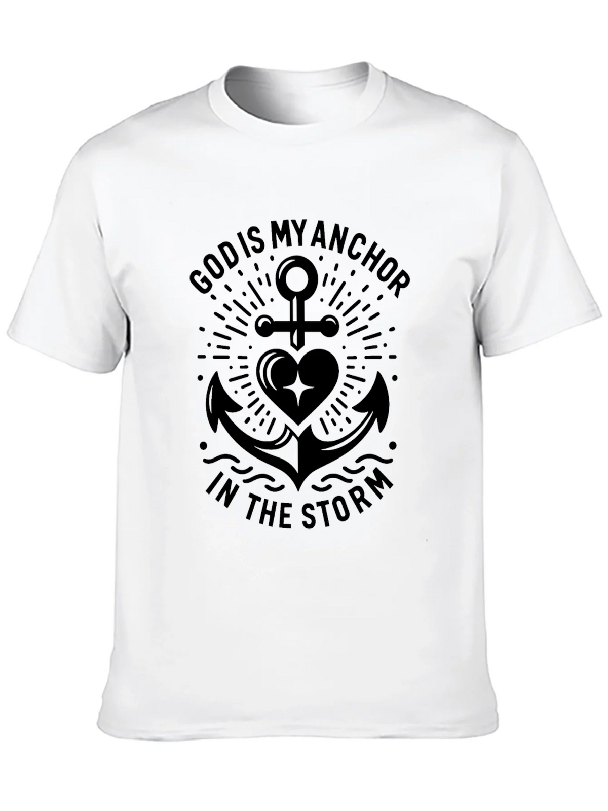 God Is My Anchor in the Storm Black T-Shirt product image 9