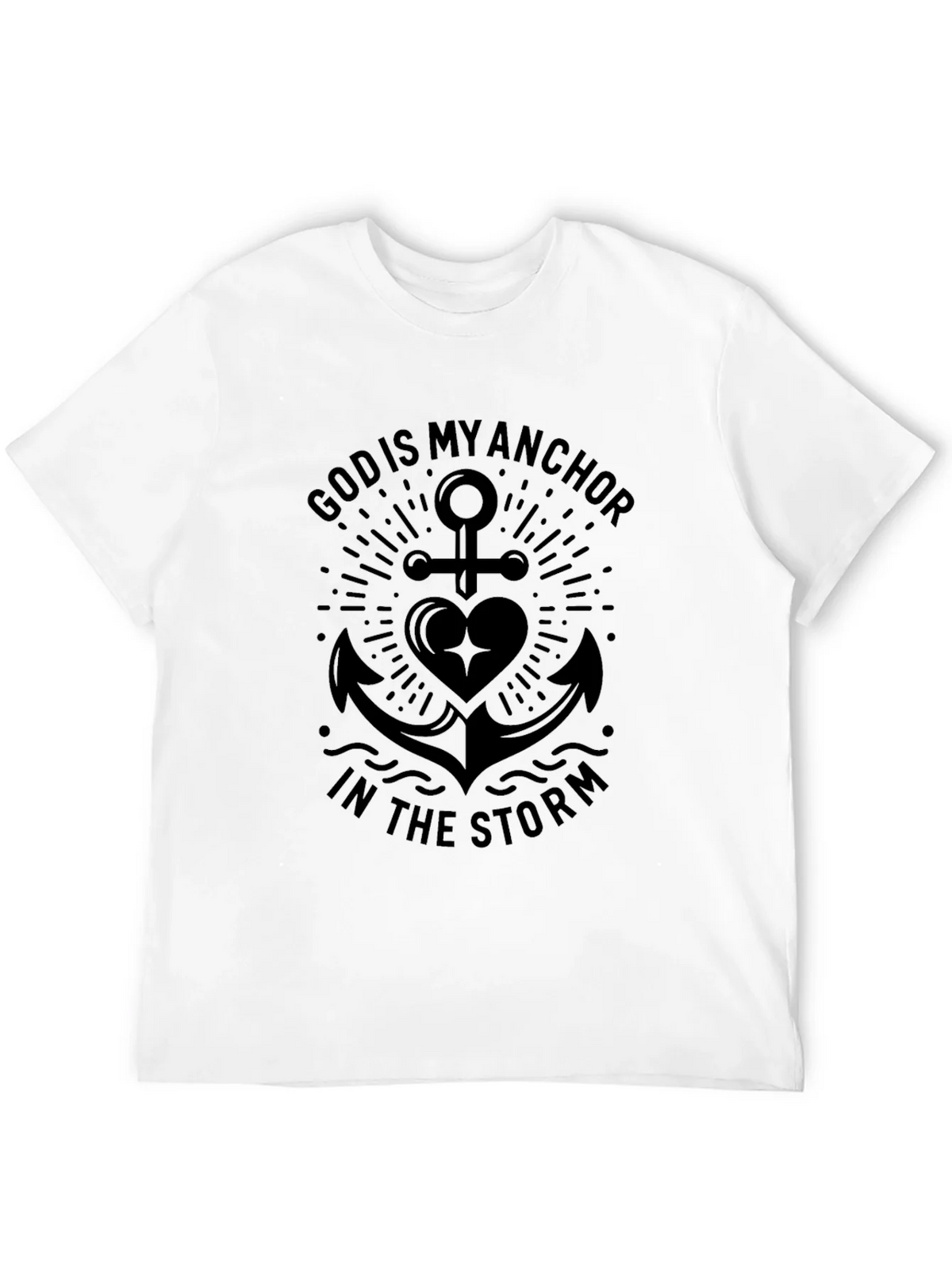 God Is My Anchor in the Storm Black T-Shirt product image 11