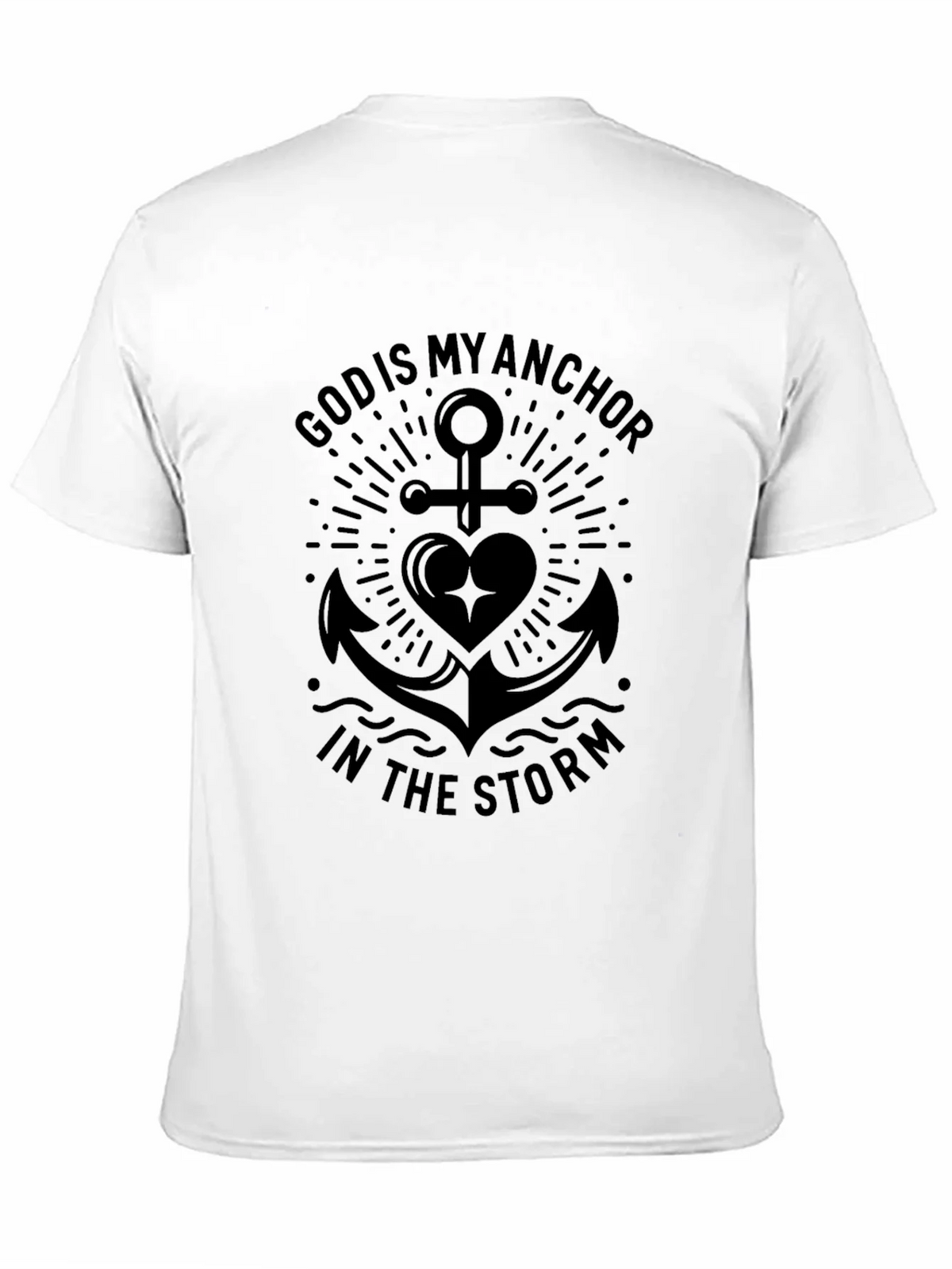 God Is My Anchor in the Storm Black T-Shirt product image 10