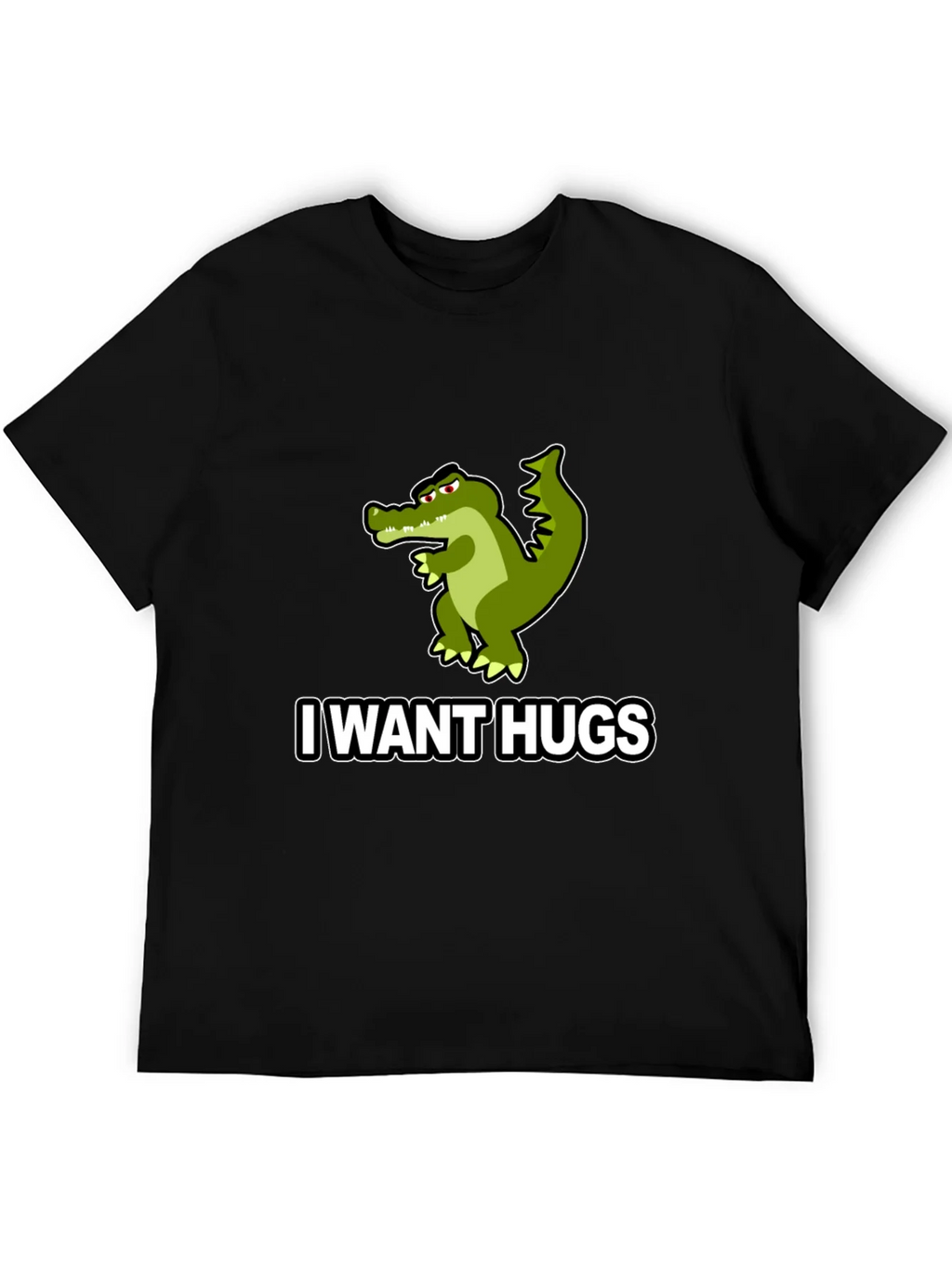 I Want Hugs Alligator Graphic Tee - Unisex Black T-Shirt product image 5