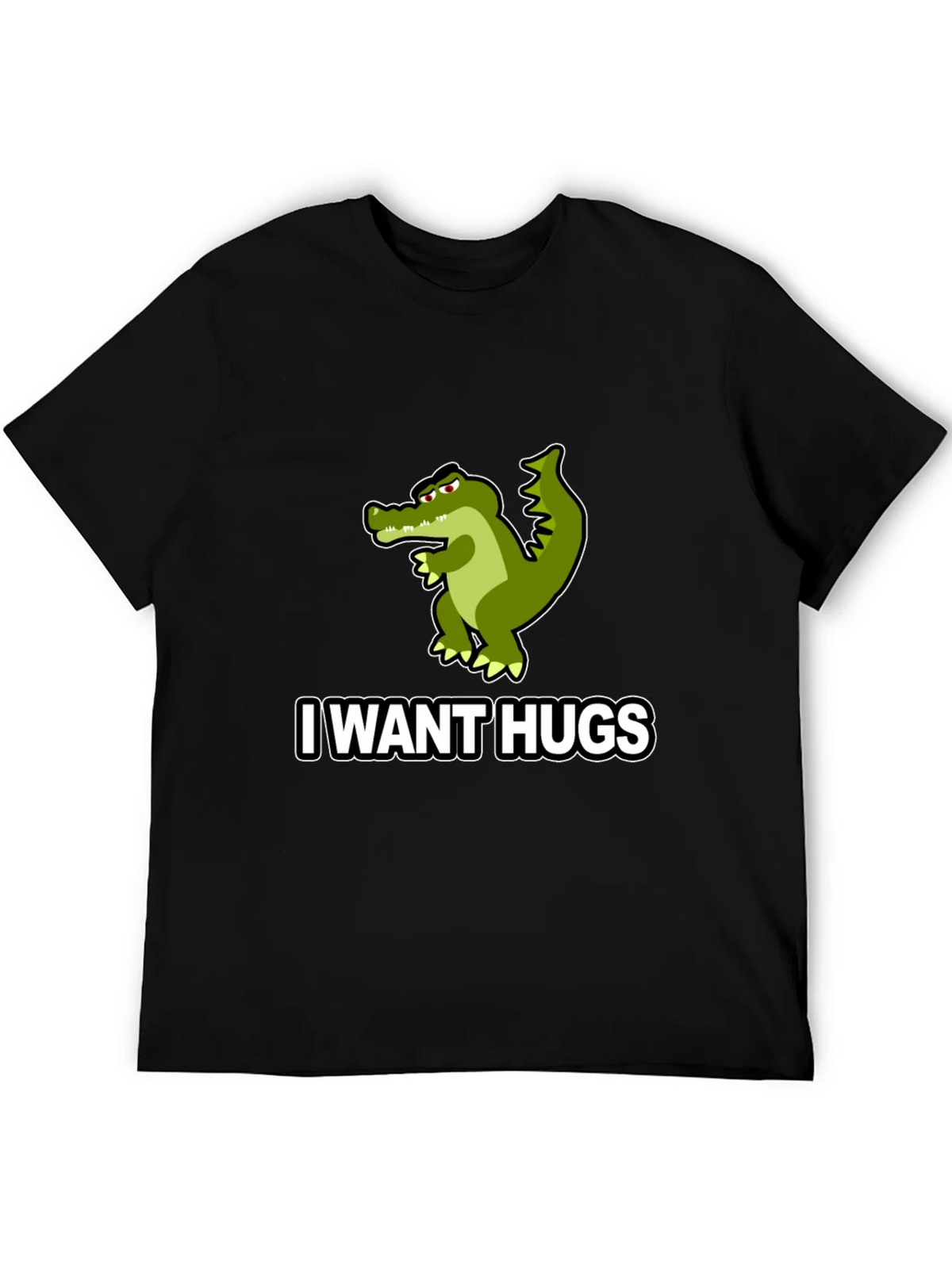 I Want Hugs Alligator Graphic Tee - Unisex Black T-Shirt product image 5
