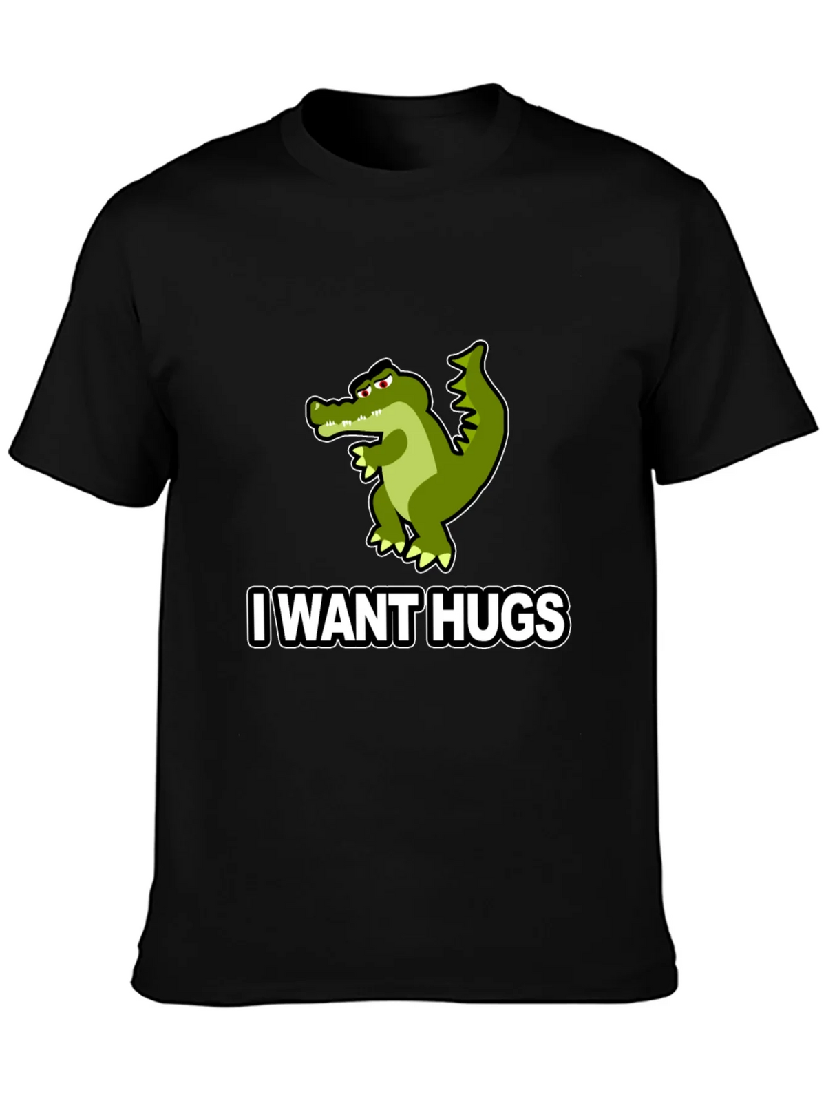 I Want Hugs Alligator Graphic Tee - Unisex Black T-Shirt product image 3