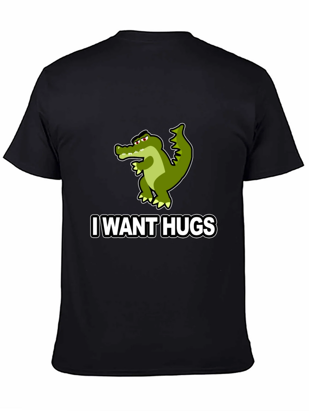I Want Hugs Alligator Graphic Tee - Unisex Black T-Shirt product image 4