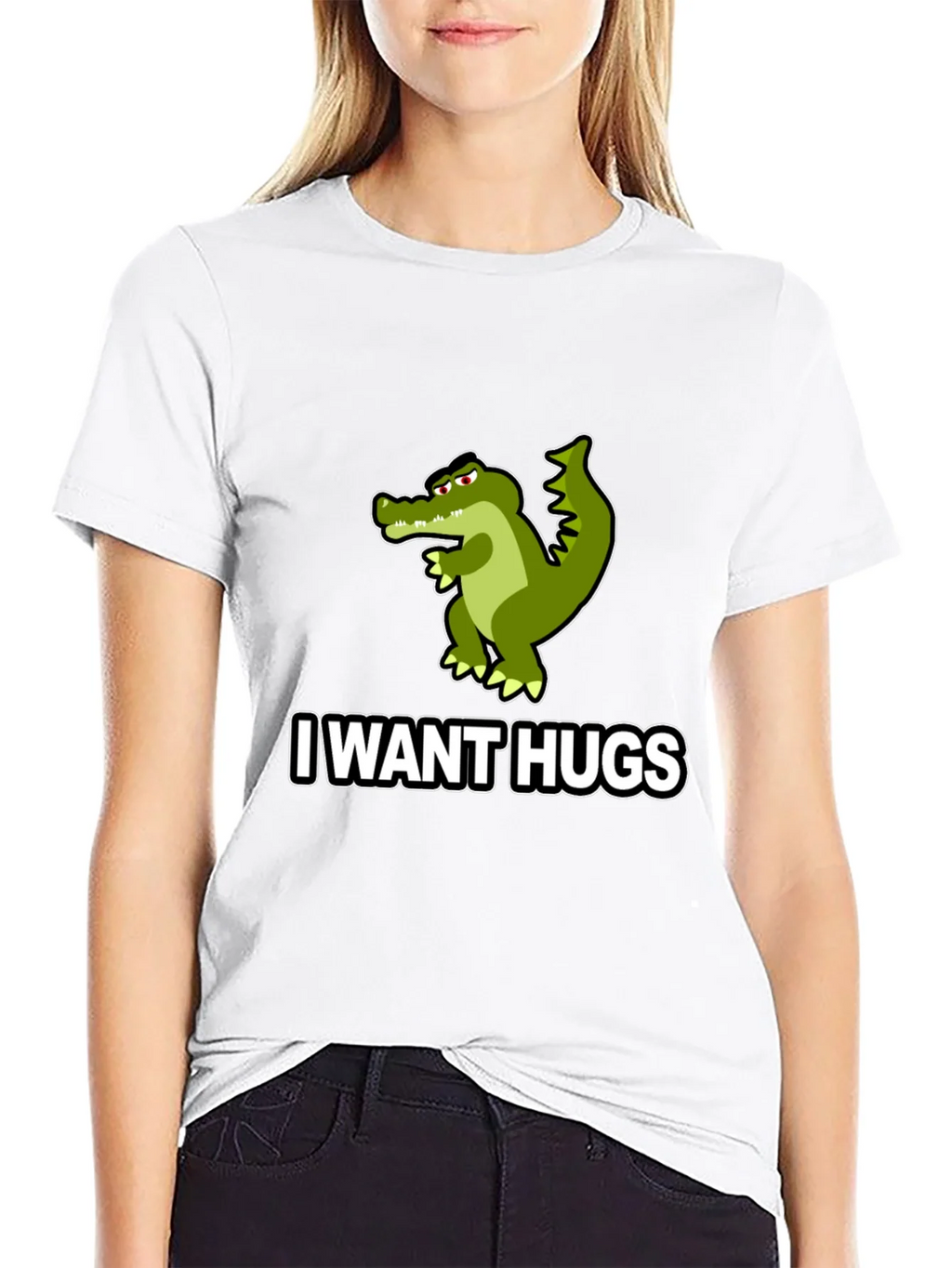 I Want Hugs Alligator Graphic Tee - Unisex Black T-Shirt product image 8