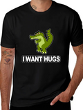 I Want Hugs Alligator Graphic Tee - Unisex Black T-Shirt product image 1